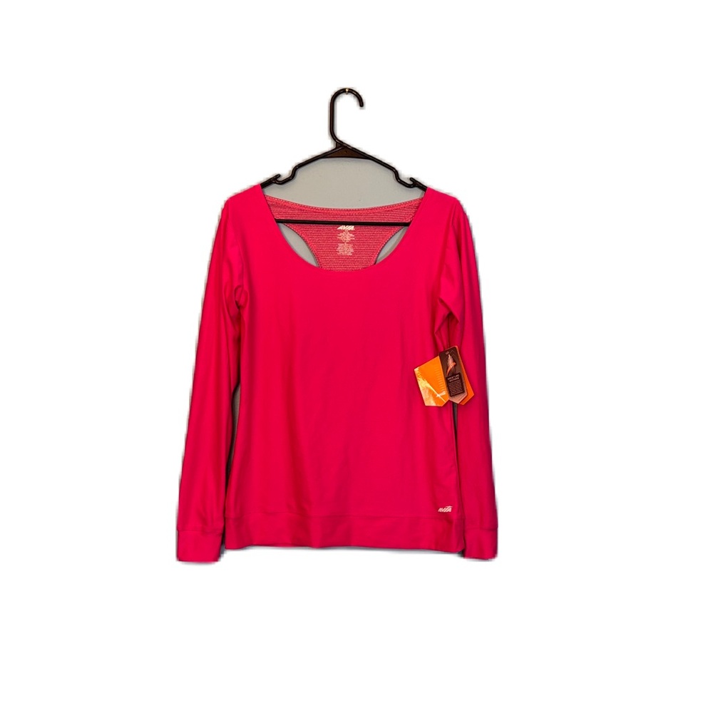 AVIA Vibrant Pink Long Sleeve Tee & Tank Top Look Top Athletic Gym Shirt M